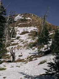 Sid nearing the ridge top