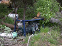 Pump with tree partially cut out
