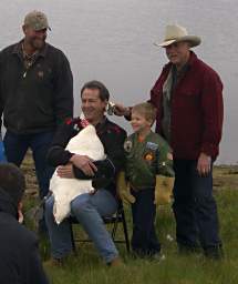 Kevin Ertl, Gov. Bullock, son Cam, Louie Bouma