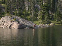 Ian swimming in Lagoon Lake