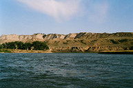 Badlands along the river