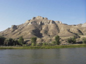 Badlands along the river