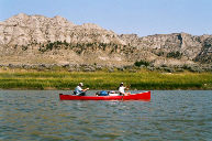 Bill and Carol in their canoe