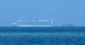 Cruise Ship passing English Cay